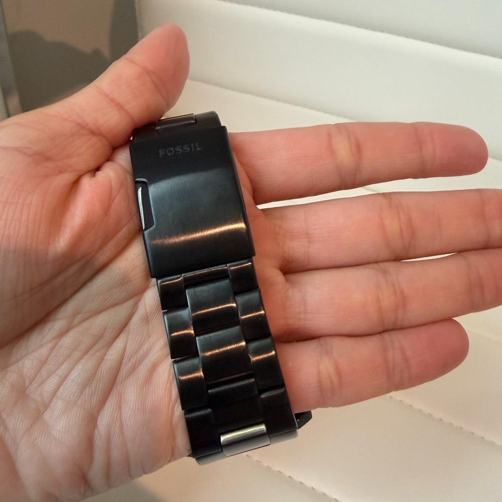Fossil Watch Chronograph Stainless Steel Rose Gold Tone Black - Picture 3 of 15